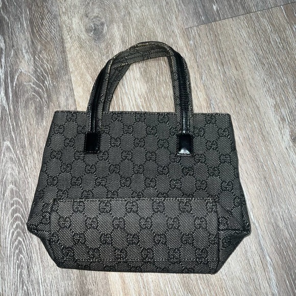 Gucci Monogram Mini Hand Bag Grey and black - Picture 1 of 11